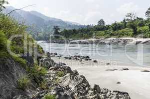 river in sun koshi, nepal
