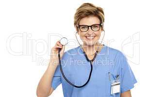Senior female physician ready to examine you