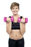 Portrait of a middle aged woman working out