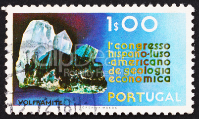 Postage stamp Portugal 1971 Wolframite Crystals, Mineral