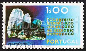 Postage stamp Portugal 1971 Wolframite Crystals, Mineral