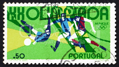 Postage stamp Portugal 1972 Soccer, 20th Olympic Games, Munich