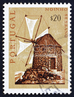 Postage stamp Portugal 1971 Mountain Windmill, Bussaco Hills