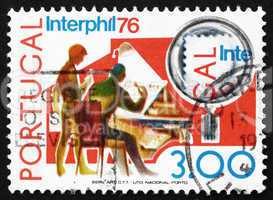 Postage stamp Portugal 1974 Stamp Collectors, Interphil 76