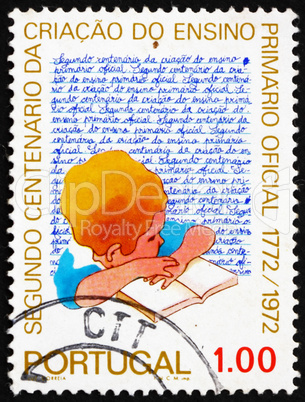Postage stamp Portugal 1973 Pupil and Writing Exercise