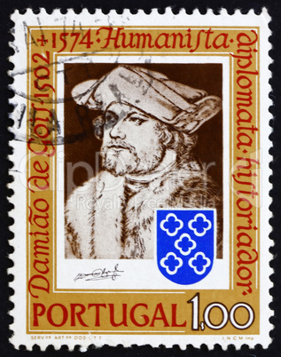 Postage stamp Portugal 1974 Damiao de Gois, by Durer