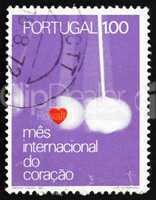 Postage stamp Portugal 1972 Heart and Pendulum