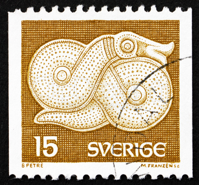 Postage stamp Sweden 1976 Coiled Snake, Bronze Buckle