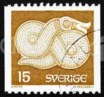 Postage stamp Sweden 1976 Coiled Snake, Bronze Buckle