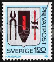 Postage stamp Sweden 1986 Arms of Harjedalen Province