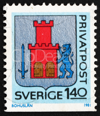 Postage stamp Sweden 1981 Arms of Bohuslan Province