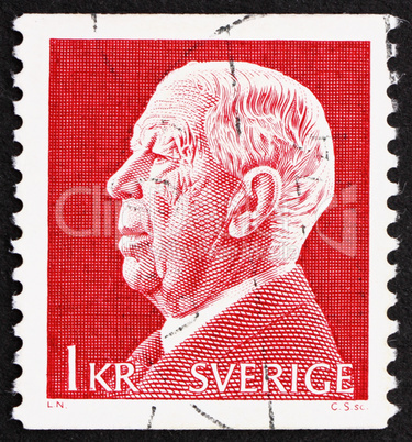 Postage stamp Sweden 1972 King Gustaf VI Adolf