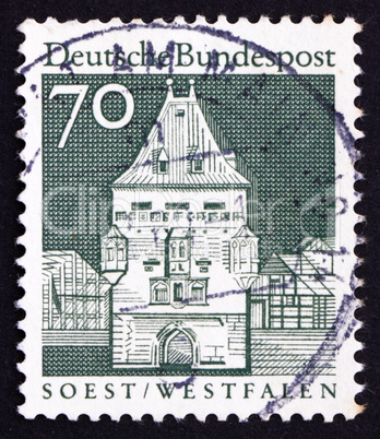 Postage stamp Germany 1967 Osthofen Gate, Soest, Westfalen