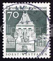 Postage stamp Germany 1967 Osthofen Gate, Soest, Westfalen