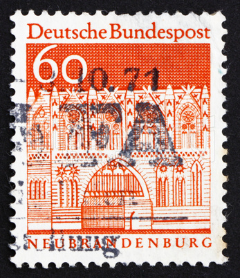 Postage stamp Germany 1967 Treptow Gate, Neubrandenburg