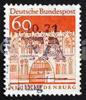 Postage stamp Germany 1967 Treptow Gate, Neubrandenburg