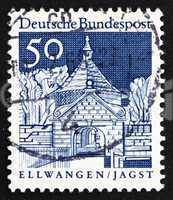 Postage stamp Germany 1967 Castle Gate, Ellwangen, Jagst