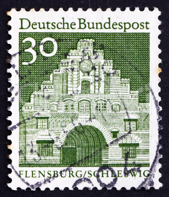 Postage stamp Germany 1966 Nordertor, Flensburg, Schleswig