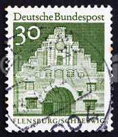 Postage stamp Germany 1966 Nordertor, Flensburg, Schleswig