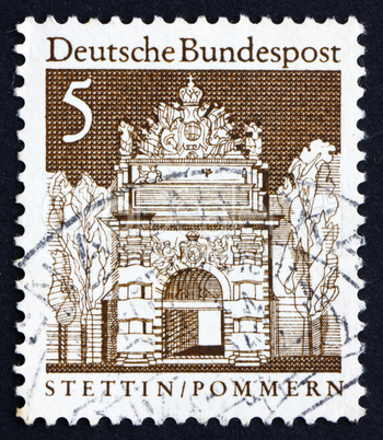 Postage stamp Germany 1966 Berlin Gate, Stettin, Pommern