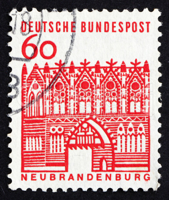 Postage stamp Germany 1964 Treptow Gate, Neubrandenburg
