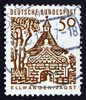 Postage stamp Germany 1964 Castle Gate, Ellwangen