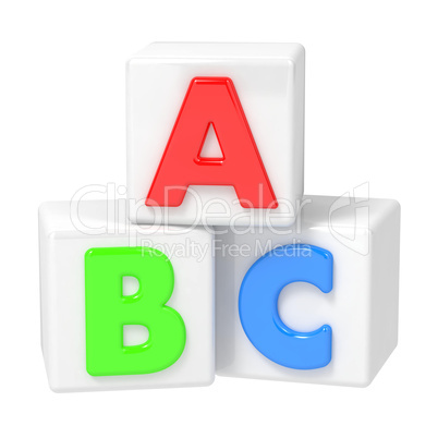 ABC Building Blocks on White Background.