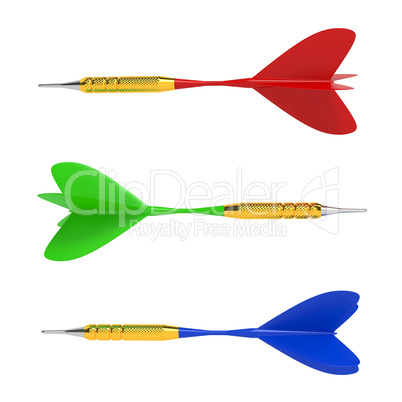 Set of darts. Isolated on White.