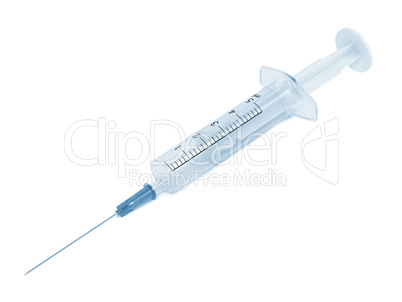 Syringe and Needle Isolated on White Background.