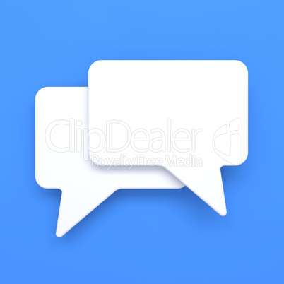 Blank Speech Bubble on Blue Background.