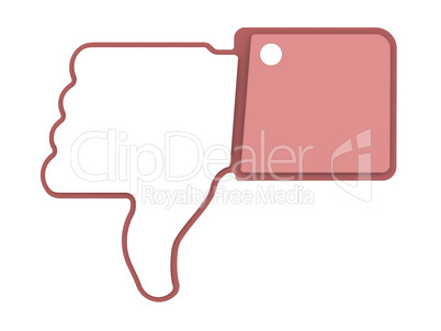 Web Button Dislike. Isolated on White Background.