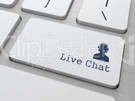 Live Chat Button on Modern Computer Keyboard.