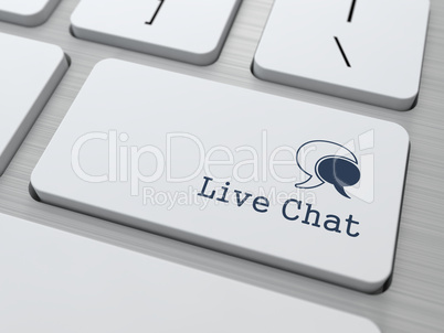 Live Chat Button on Modern Computer Keyboard.
