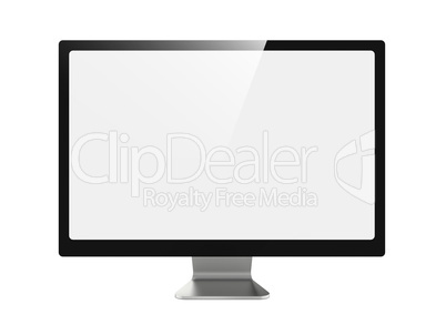 Widescreen Lcd Monitor Isolated on White.