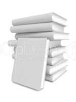 Stack of Blank Books on White Background.