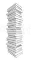 Stack of Blank Books on White Background.