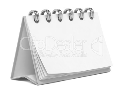 Blank Desktop Calendar Isolated on White.