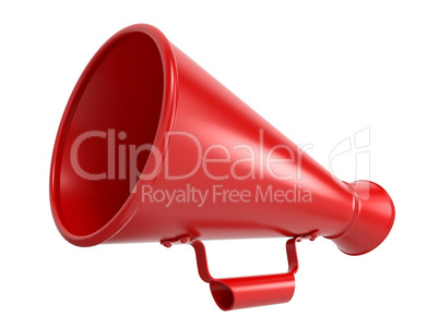 Red Megaphone Isolated on White.