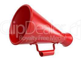 Red Megaphone Isolated on White.
