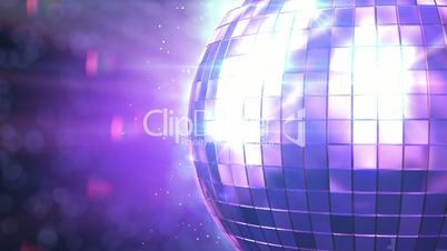 Beautiful Disco Ball Spinning seamless with flares. Close-up. HD 1080.