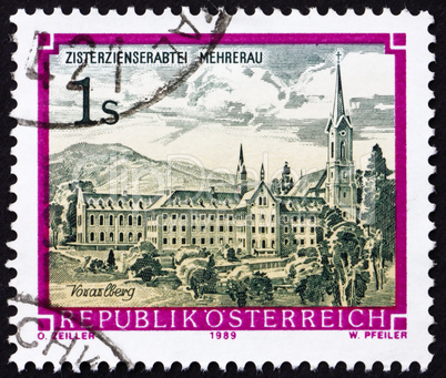 Postage stamp Austria 1989 Monastery of Mehrerau, Vorarlberg