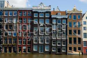 Facade of houses in Amsterdam