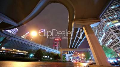 Skyscrapers in Beijing, China. Timelapse