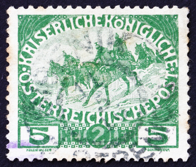 Postage stamp Austria 1915 Cavalry