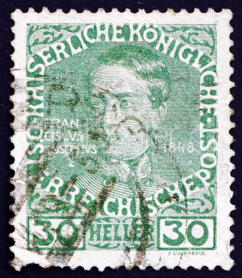 Postage stamp Austria 1913 Franz Josef as Youth, Emperor of Aust