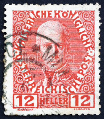 Postage stamp Austria 1908 Franz I, Emperor of Austria