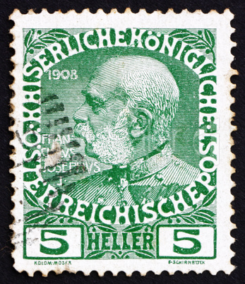 Postage stamp Austria 1913 Franz Josef, Emperor of Austria