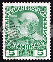 Postage stamp Austria 1913 Franz Josef, Emperor of Austria