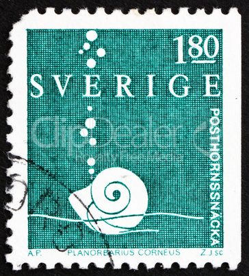 Postage stamp Sweden 1983 Planorbis Snail, Animal