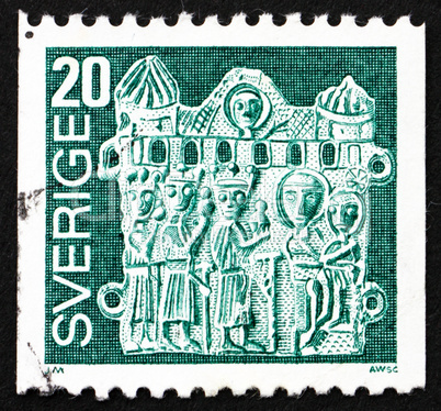 Postage stamp Sweden 1976 Pilgrim?s Badge, Adoration of the Magi